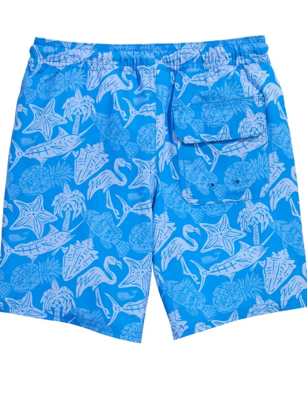 Vineyard Vines Bright Blue Tropical Kids Swim Trunks